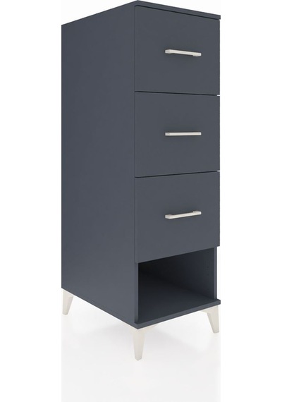 Kronos Dolap 3 Çekmeceli 44x59x134 Antrasit-antrasit Antrasit