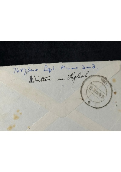 İngiltere 1945 Askeri Posta Uçak Postası 2 Defa Sansürden Geçmiş Uniit Censor 359 Field Censor 235