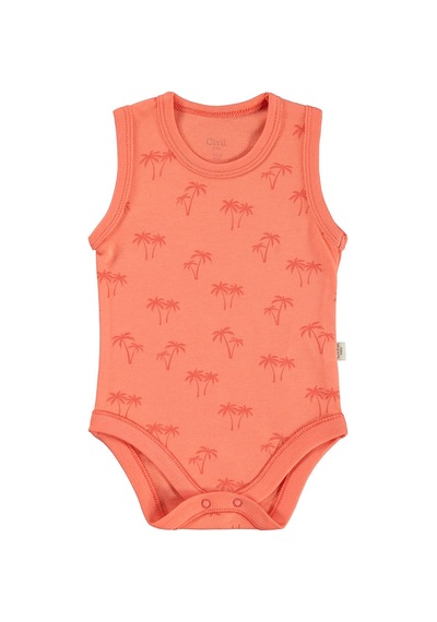 Civil Baby Palmiye Baskılı 2'li Set 3-18 Ay Çıtçıtlı Badi - Mercan-mint