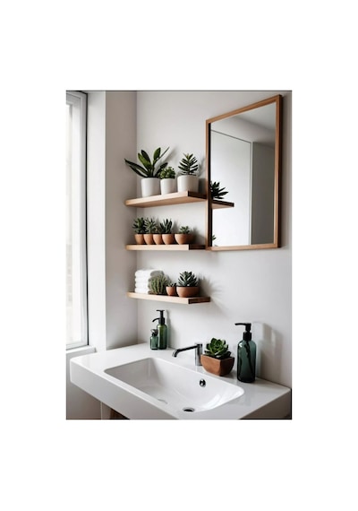 Dekoratif Doğal Ahşap 3 Lü Takım 55 X 15 X 4 Cm Gizli Aparatlı Raf Ahşap