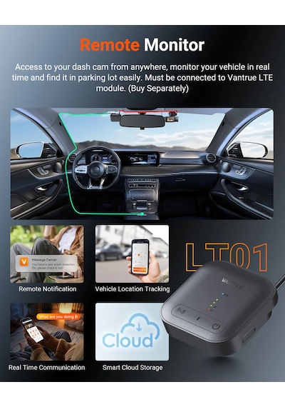 Vantrue Nexus N4s 3 Kameralı 2.7k Qhd Wi-Fi Araç Kamerası