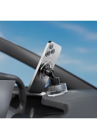 Lenyes Cr192 Vakum Özellikli 360 Derece Dönebilen Magnetik Telefon Tutucu Siyah