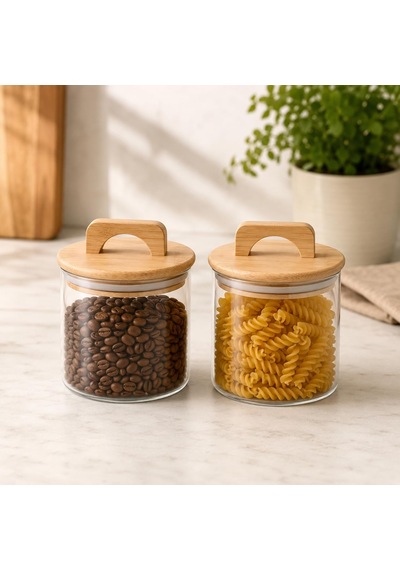 Havana Bambu Kapaklı Cam Kavanoz 370 Ml 2'li Set, Şeffaf Cam Saklama Kavanozu, Kulplu Bambu Kapaklı Mutfak Düzenleyici, Kahve Çay Baharat Bakliyat Atıştırmalık Kavanozu Çok Renkli Havana Bambu Kapaklı Cam Kavanoz 370 Ml 2'li Set, Şeffaf Cam Saklama Kavanozu, Kulplu Bambu Kapaklı Mutfak Düzenleyici, Kahve Çay Baharat Bakliyat Atıştırmalık Kavanozu Çok Renkli