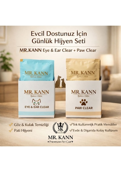Mr.kann Kedi & Köpek Hijyen Bakım Mendili