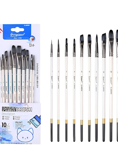 Giorgione Fırça Seti 10lu Paket Çok Amaçlı Kullanıma Uygun Klaiteli Sentetik Fırçalar