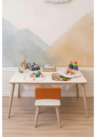 Montessori Çocuk Masası - Oyun Masası - Aktivite Masası - Çalışma Masası - Etkinlik Masası Beyaz Montessori Çocuk Masası - Oyun Masası - Aktivite Masası - Çalışma Masası - Etkinlik Masası Beyaz