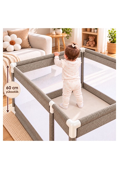 Avocado Güvenli Çocuk Ve Bebek Oyun Alanı 180x120 Oyun Pedi Topları Oyun Parkı