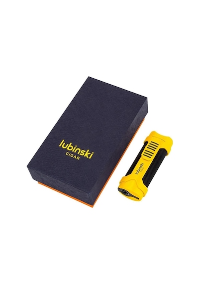 Lubinski Cigar Sehpa Kapaklı Delicili Tek Torch Puro Çakmağı Sarı Genel
