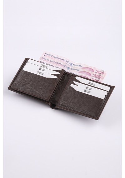 Ancora Leather Hakiki Deri Erkek Cüzdan-26500 Kahverengi