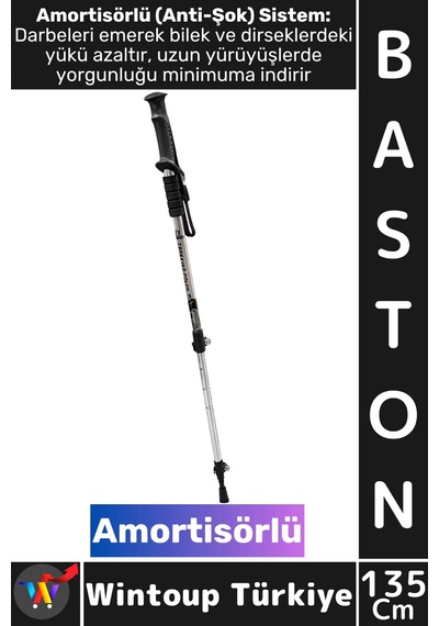 Baston Ergonomik Konforlu Outdoor Baston Amortisörlü Ayarlanabilir Trekking Yürüyüş Destek Batonu Çok Renkli