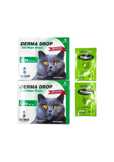 Dr. Sed Maxi Derma Kedi Ensedamlası 5'li Damla Paketi 5 X 1 Gr 2 Kutu+collagen For Cat Kediler