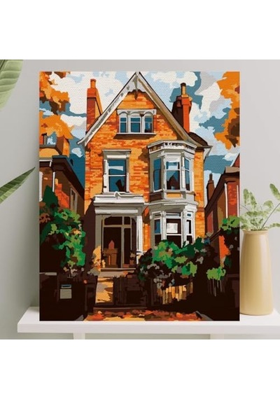 Sayılarla Boyama Tuval Seti Fırça Boya Dahil Çıtalı 40x50 Cm - Güz