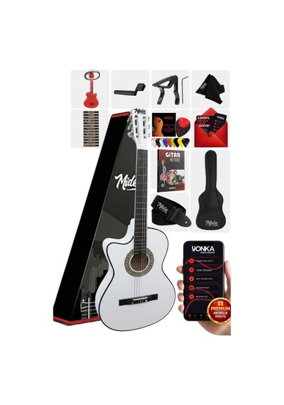 Cg-396wh Solak Klasik Gitar Beyaz Renk Full Set Sap Ayarlı 4/4