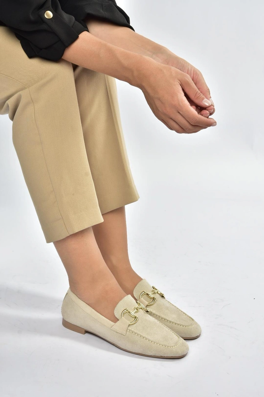 Fox Shoes V780161202 Bej Süet Günlük Kadın Ayakkabı Bej-süet