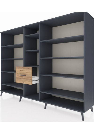 Hyperion Dolap 11 Raflı 3 Çekmeceli 220x44x163 Antrasit-antrasit Antrasit-antrasit/çam Hyperion Dolap 11 Raflı 3 Çekmeceli 220x44x163 Antrasit-antrasit Antrasit-antrasit/çam