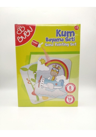 Bubu Kum Boyama Seti Eğitici Oyuncak 8 Farklı Kum - Boyama Kartı