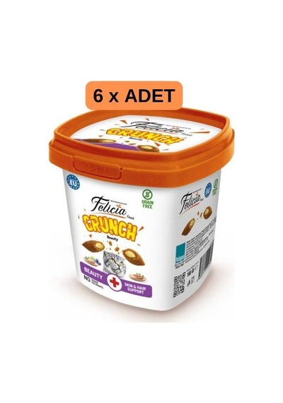 Felicia Crunch Beauty Tahılsız Kedi Ödül Maması 100gr X 6 Adet