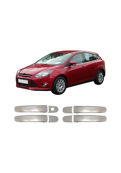 Ford Focus 3 Uyumlu 2011-2018 Krom Kapı Kolu 4 Kapı Paslanmaz Çelik