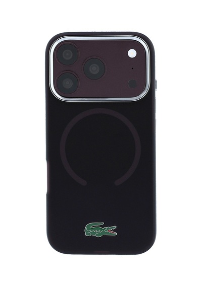 Apple Uyumlu iPhone 18 Pro Kılıf Lacoste Lisanslı M-safe Uyumlu Lake Timsah Logolu Iml Frosted Kapak Bordo