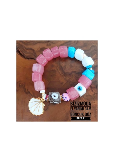 Cam Bodrum Boncuk Charm Murano Nazar Boncuk Bileklik Nazar Boncuklu Bileklik Pembe 62347306