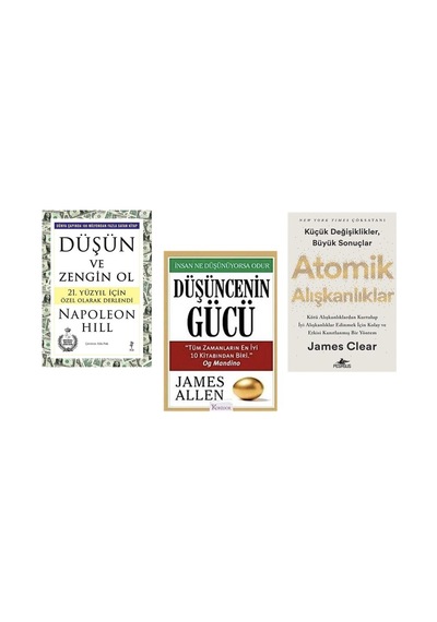 Atomık Alıskanlıklar + Dusun Ve Zengın Ol + Dusuncenın Gucu 3 Set