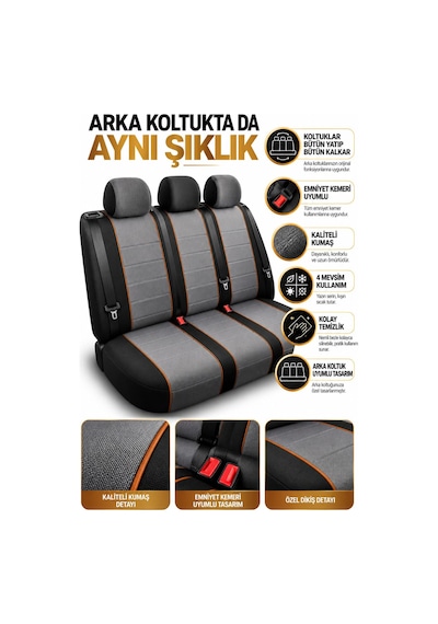 Seat Toledo Uyumlu Jakar Arabiyeli Oto Koltuk Kılıfı Airbag Uyumlu Lüks Seri Tam Set