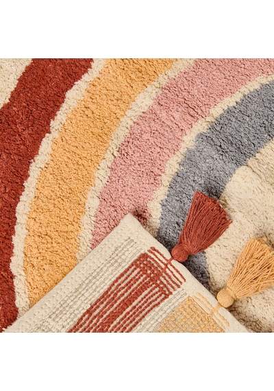 Soft Tufting Banyo Paspası - Renkli - 60x90 Cm Çok Renkli