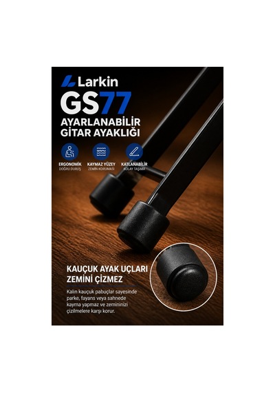 Larkin Gs77 Katlanabilir Ayarlanabilir Gitar Ayaklığı Ayak Sehpası Foot Rest