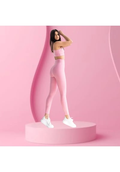 Lismina Pembe Ekstra Yüksek Bel Toparlayıcı Spor Tayt Pembe