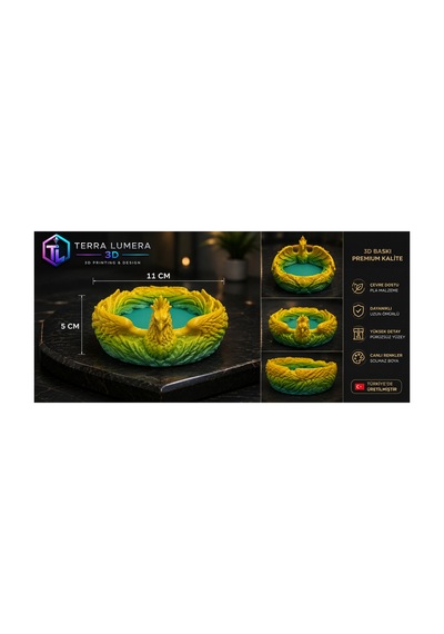 Anka Kuşu Dekoratif Küllük 3d Baskı Premium Tasarım