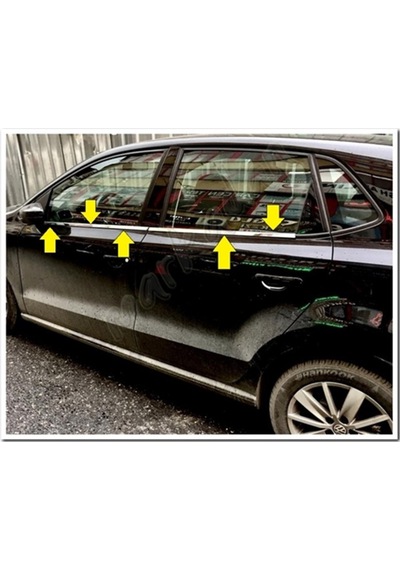 Vw Polo Krom Cam Çıtası 4 Parça Paslanmaz Çelik 2009 - 2017