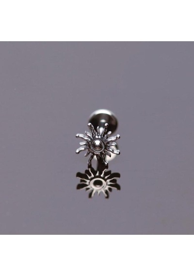 %100 G23 Titanyum Güneş Detay Titanyum 6x1.2mm Labret Piercing Turuncu