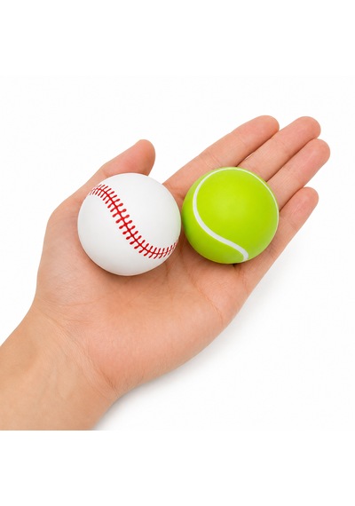 Mini Beyzbol & Tenis Zıplayan Top 2 Li Set 6 Cm Kauçuk Oyuncak Top