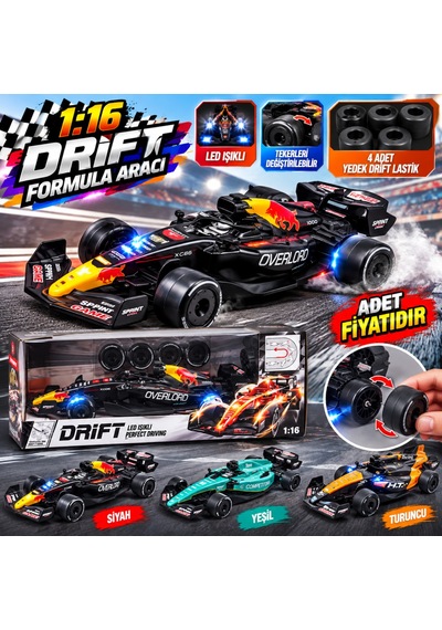 L2501-3 1:16 Led- 4 Yedek Drift Teker 3model Formula Oyuncak Araba