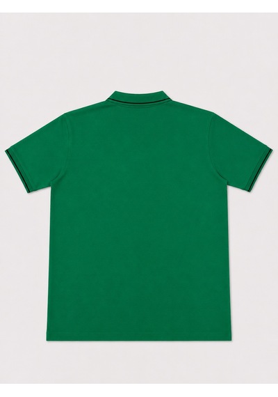 Büyük Beden Polo Yaka Kısa Lastikli Kol Düz Kesim Düğmeli Erkek Tshirt Yeşil