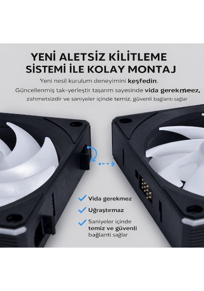 Daryun Dy-wl99 Wıreless 3x120mm Siyah Yüksek Kasa Fanı Fan 120mm