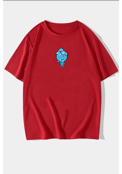 Unisex Su Avatar Baskılı T-shirt Kırmızı