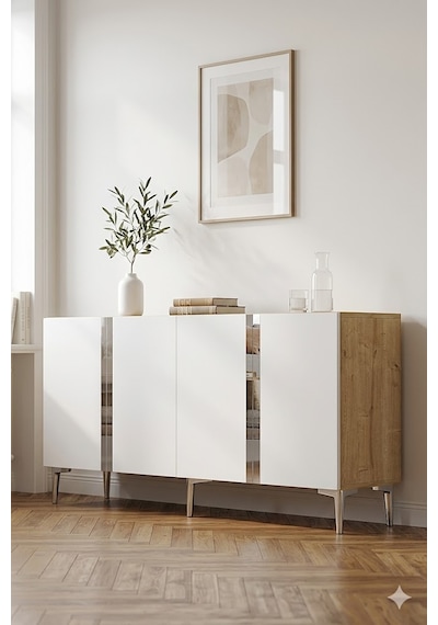 Ka1598dbs Anka Konsol Ve Tv Sehpası Safirmeşe-beyaz-silver 150cm