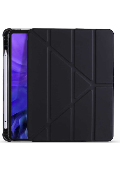 Apple Uyumlu iPad Pro 12.9 5. Nesil 2021 Kılıf Kalem Bölmeli Trifolding Case A2378 A2379 A2461 A2462