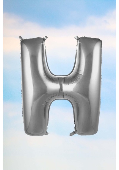 H Harfi Gümüş Folyo Balon 100 Cm 40 Inç 1 Metre Silver Çok Renkli