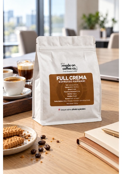 Full Crema Espresso Harmanı 200 Gr Medium Kavrum Kalın Krema Moka Pot