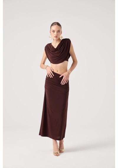 Holly Lolly Pelerinli Askılı Büstiyerli Ve Uzun Etekli 3lü Yulia Takım Kahve Holly Lolly Pelerinli Askılı Büstiyerli Ve Uzun Etekli 3lü Yulia Takım Kahve
