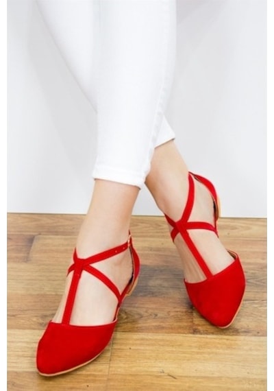 Fox Shoes Kırmızı Kadın Babet D726537302