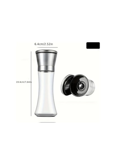 Mithra Life 2li Büyük Boy Metal Krom Kapaklı Cam Tuz Karabiber Değirmeni Gümüş Tuzluk Biberlik Mıt1245 Diğer
