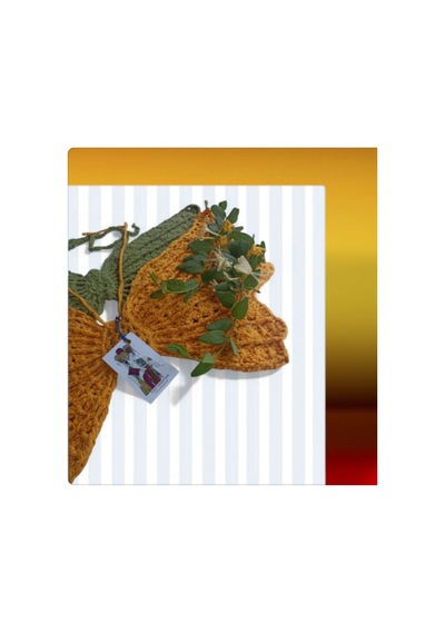 El Örgüsü Sarı Kelebek Koton Ip Crop