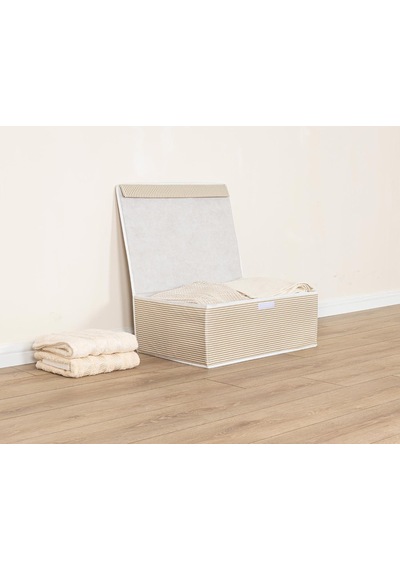 Tr Çok Amaçlı Düzenleyici Kapaklı Sandık Tipi Kutu Hurç Organizer 3 Lü Set Kahverengi, Baza 50 X 40 X 19 Genel