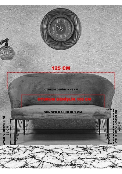 İkili Teddy Krom Kaplama Telli Ayak Çay Seti Koltuk İkili Berjer Çok Renkli