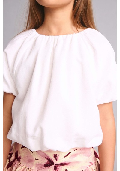 Defacto Kısa Kollu Bluz Kız Çocuk H1213a826smwt34 Beyaz-wt34