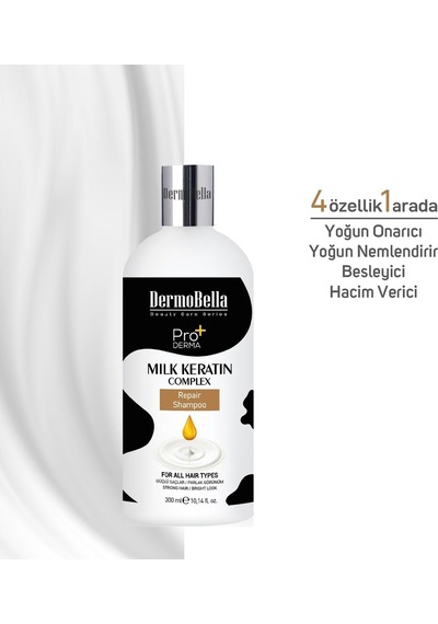 Dermobella Milk Keratin Complex Yoğun Nemlendirici Ve Besleyici Şampuan 300 ML