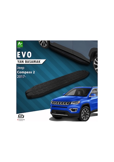 S-dizayn Jeep Compass 2 Evo Siyah Yan Basamak 173 Cm 2017 Üzeri